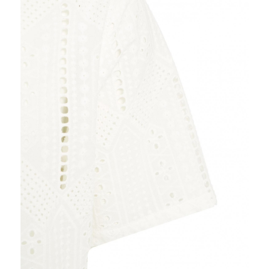 Camicia in broderie anglais bianco