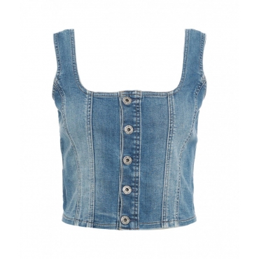 Gilet in denim blu