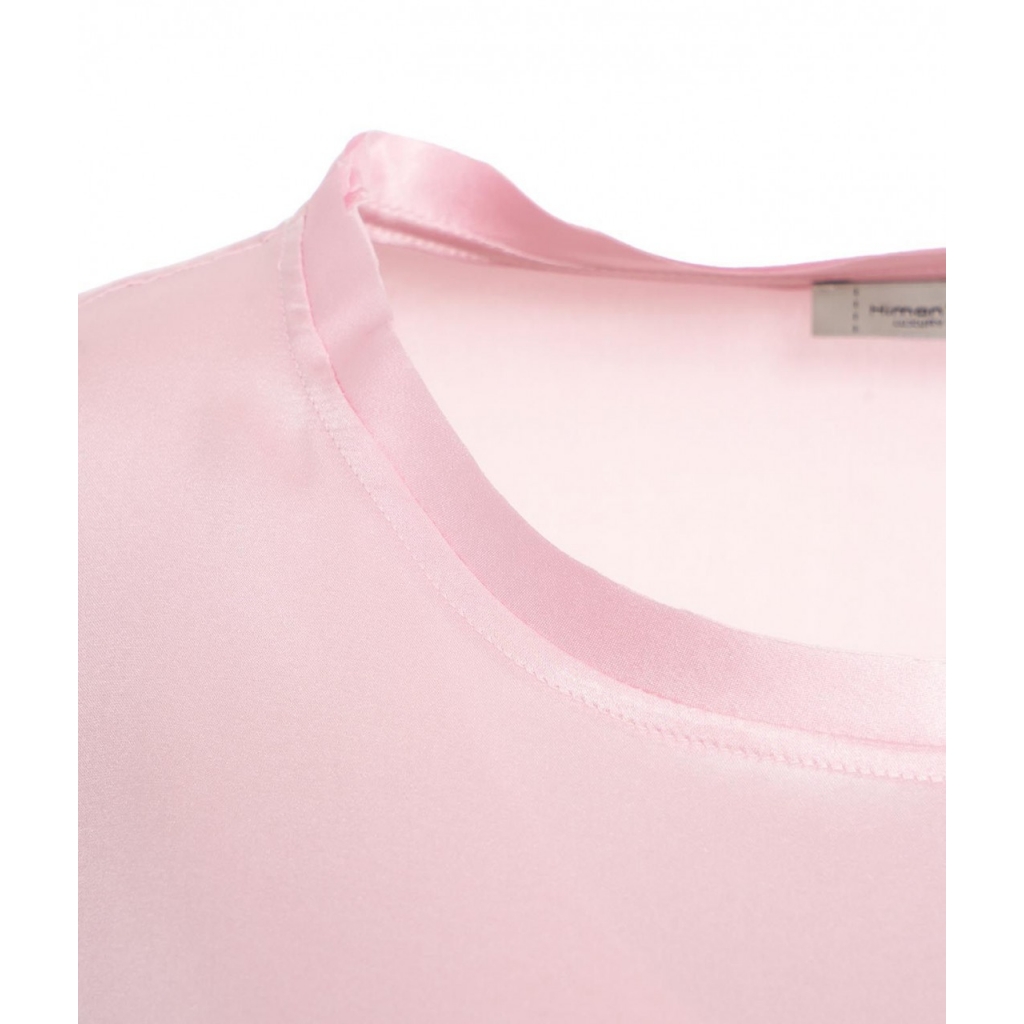 T-shirt in seta rosa chiaro