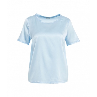 T-shirt in seta azzurro