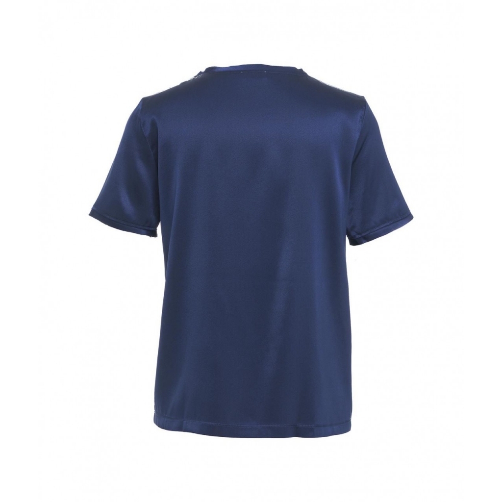 T-shirt in seta blu scuro