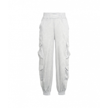 Pantaloni cargo con etichetta logo bianco