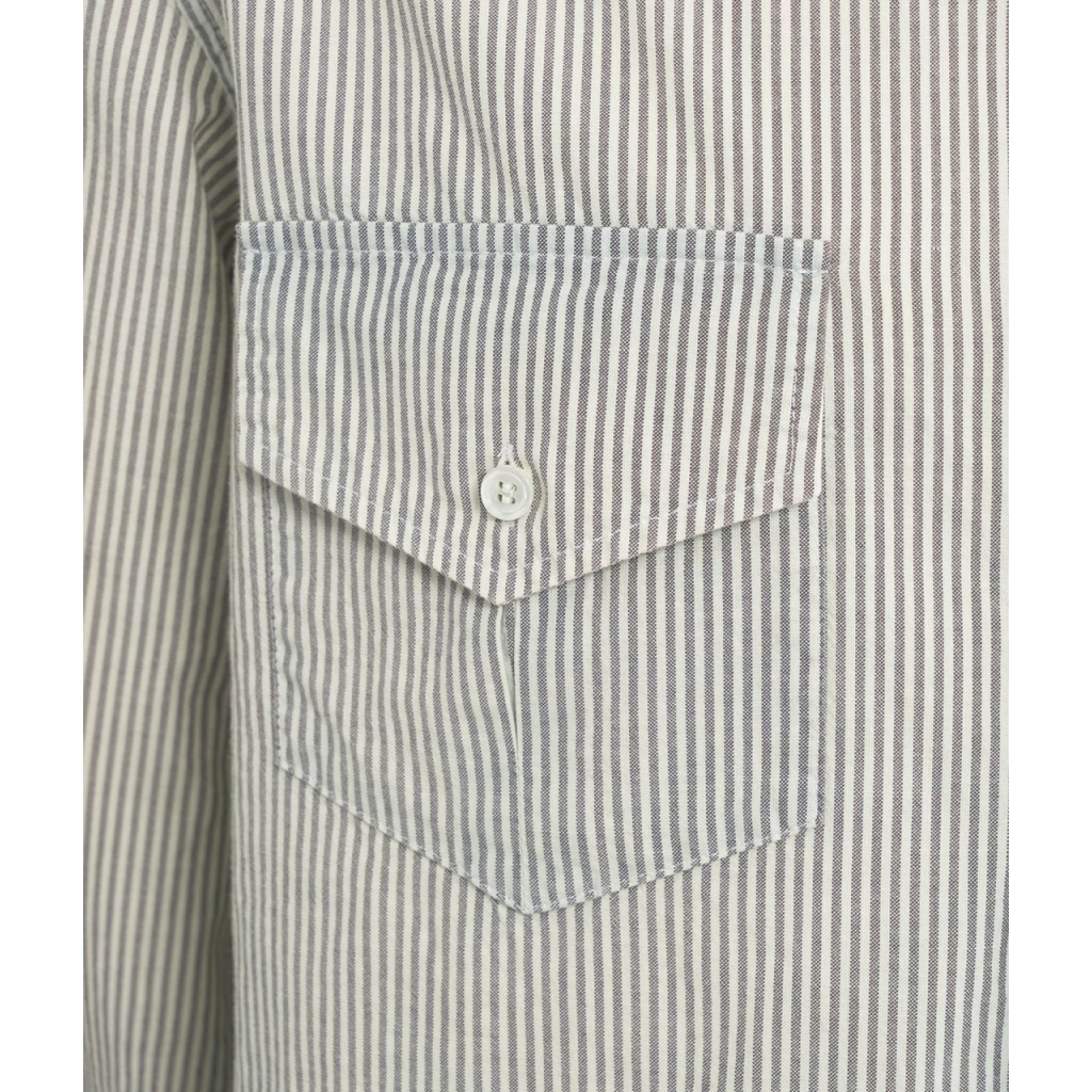 Camicia con righe a contrasto grigio