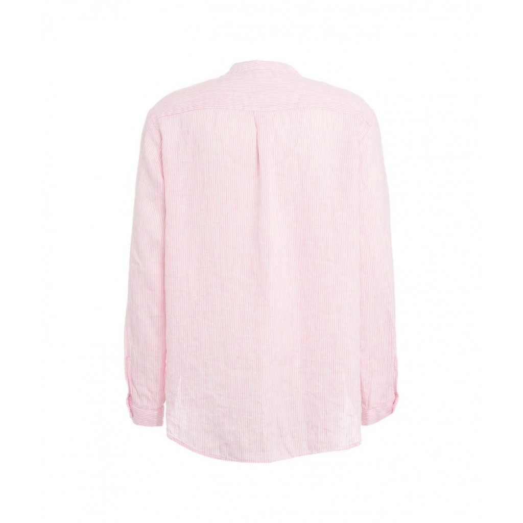 Camicia con righe a contrasto pink