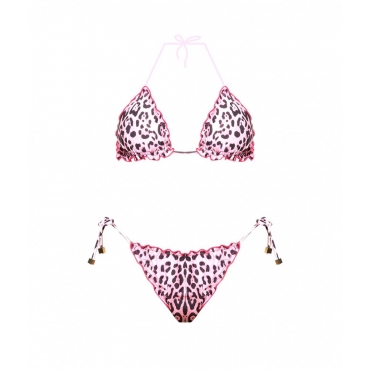 Bikini con stampa animalier pink