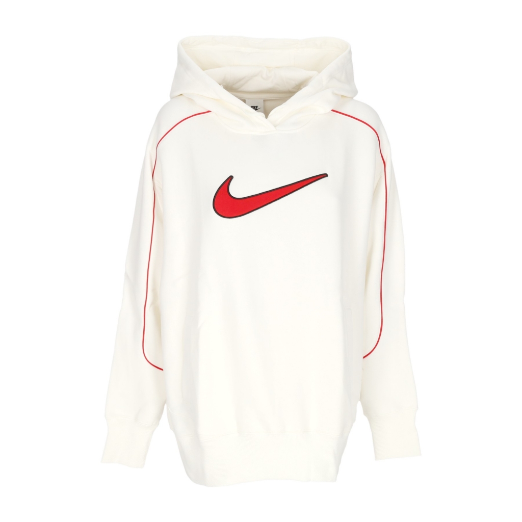 felpa cappuccio donna w sportswear swoosh oversize hoodie SAIL/SAIL/UNIVERSITY RED