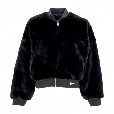 pelliccia donna w sportswear reversible faux fur bomber BLACK/COCONUT MILK