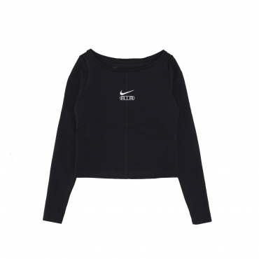 maglietta manica lunga donna w air l/s tee BLACK/WHITE