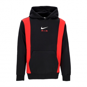 felpa cappuccio uomo sportswear air pullover fleece hoodie BLACK/UNIVERSITY RED