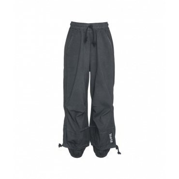 Pantaloni in gabardine con coulisse nero