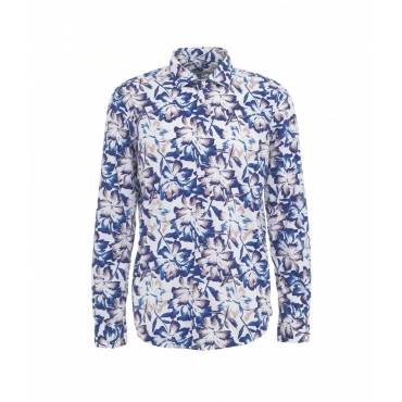 Camicia con stampa floreale blu