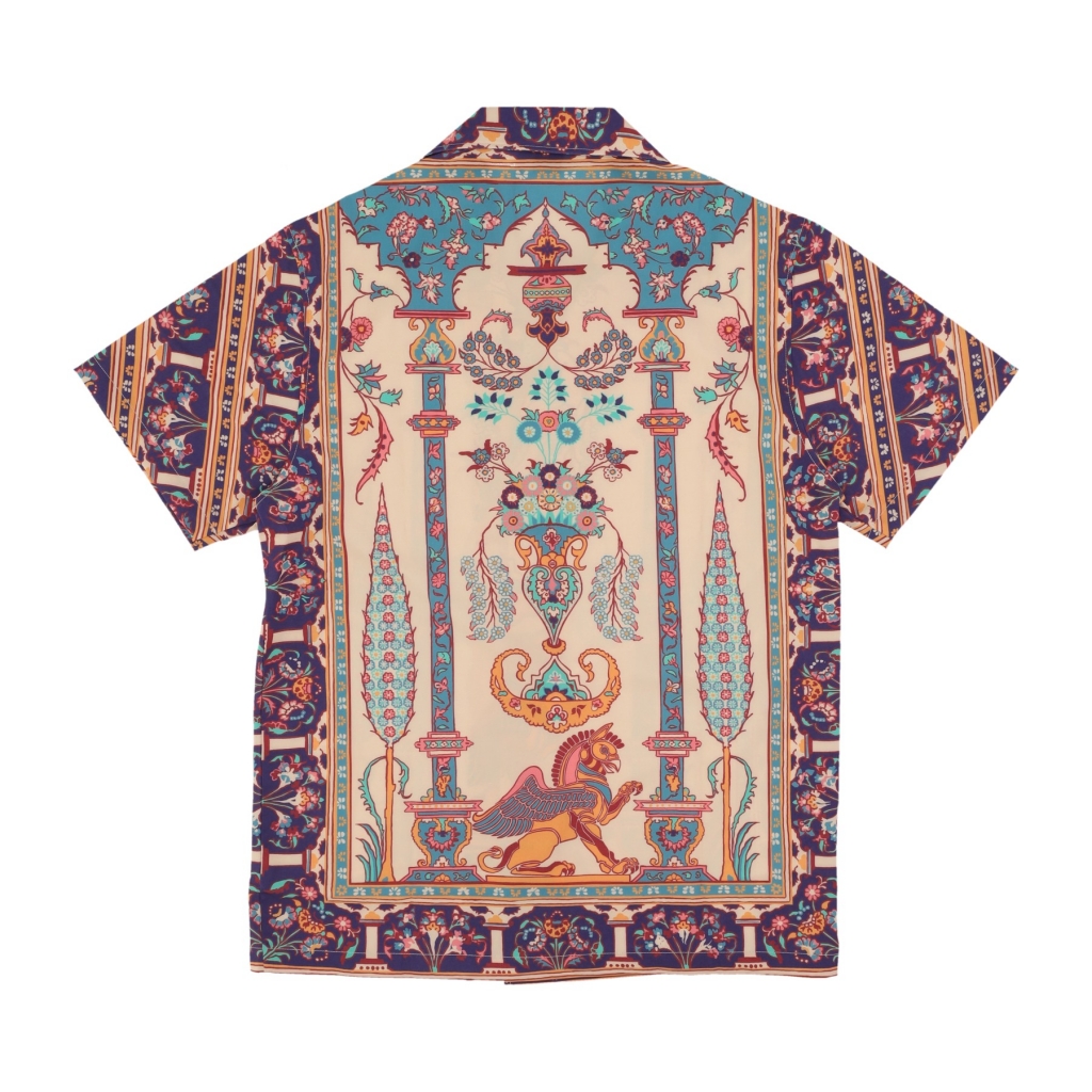 camicia manica corta uomo persian rug bowling shirt BEIGE/MULTI