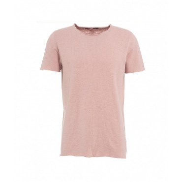 T-shirt lavorata a maglia rosa chiaro