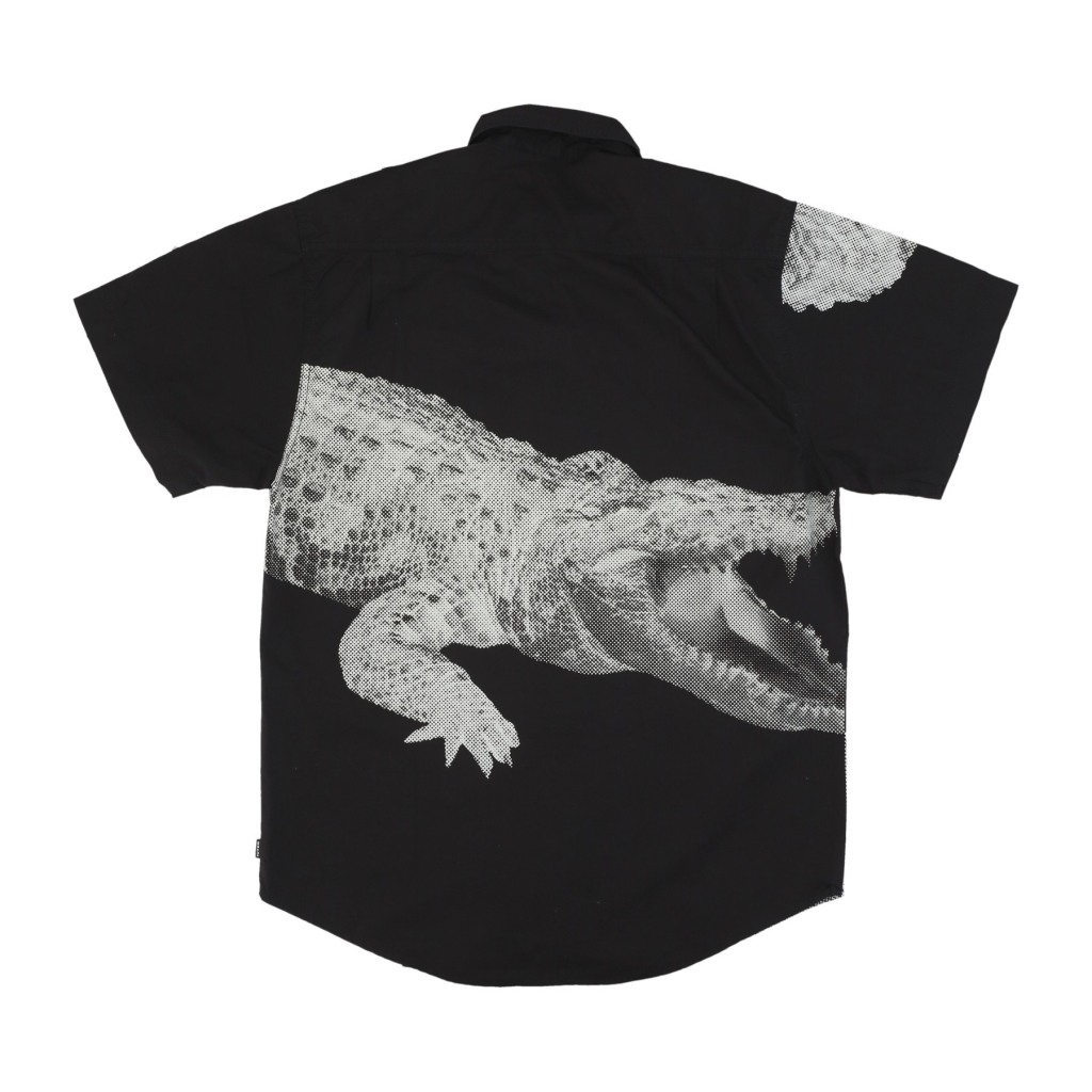 camicia manica corta uomo crocodile shirt BLACK