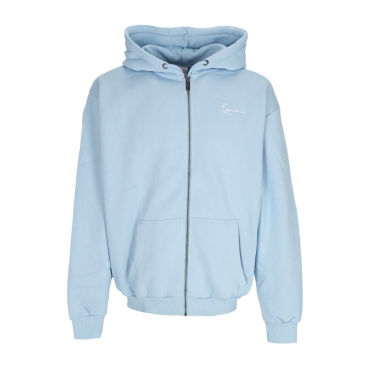 felpa cappuccio zip uomo chest signature os full zip diner hoodie LIGHT BLUE