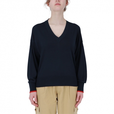 Maglia ScotchSoda Donna RelaXed V Neck Pullover 0002 NIGHT