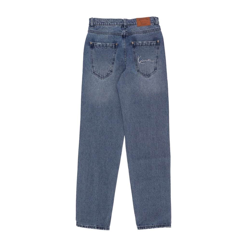 jeans uomo baggy five pocket heavy distressed denim pant BLUE INDIGO