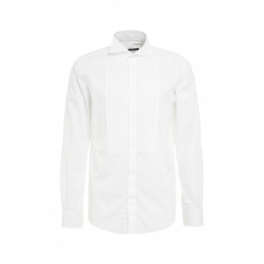 Camicia con piegoline bianco