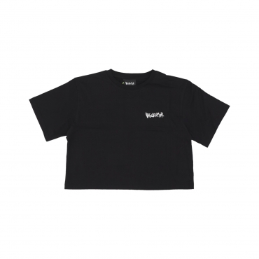 maglietta corta donna w simple logo crop tee BLACK