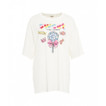 T-shirt oversized Angelina bianco