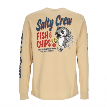 maglietta manica lunga uomo fish and chips premium l/s tee CAMEL