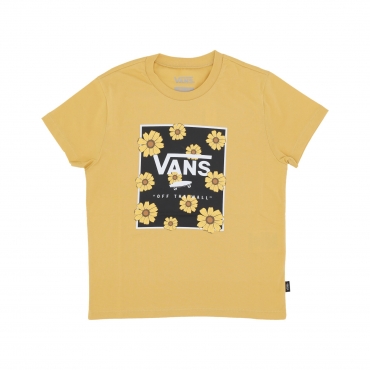 maglietta ragazza sunflower animal box crew tee OCHRE