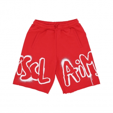 pantalone corto tuta uomo big logo short RED