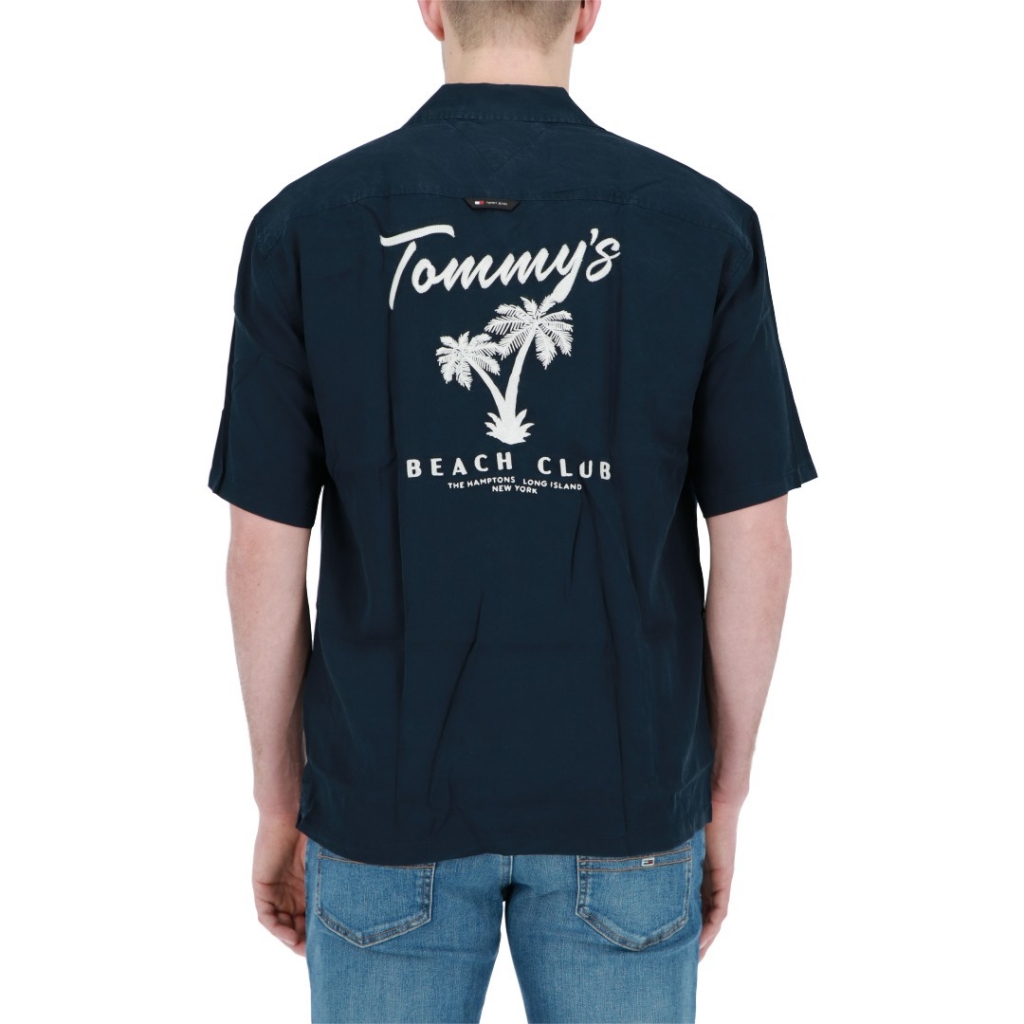 Camicia Tommy Hilfiger Jeans Uomo Graphic Resort C1G DARK NAVY