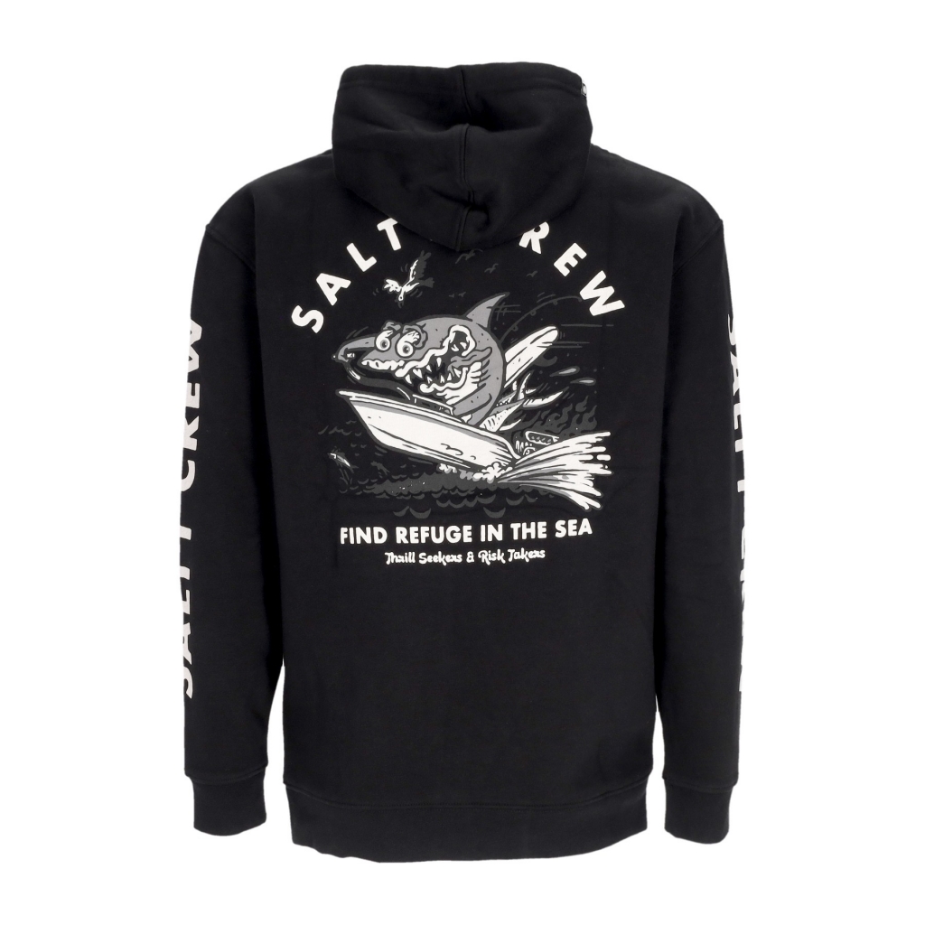 felpa cappuccio uomo hot rod shark hoodie fleece BLACK