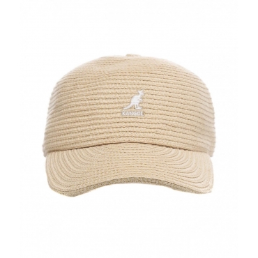 Cappello da baseball in rafia beige