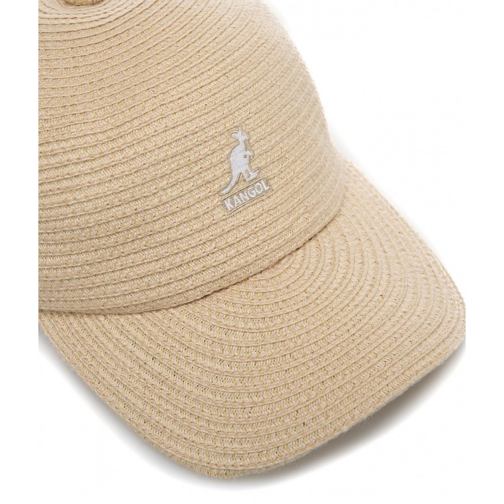 Cappello da baseball in rafia beige