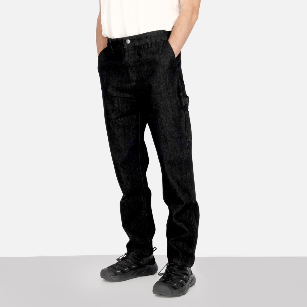 pantalone lungo uomo denim carpenter pants BLACK