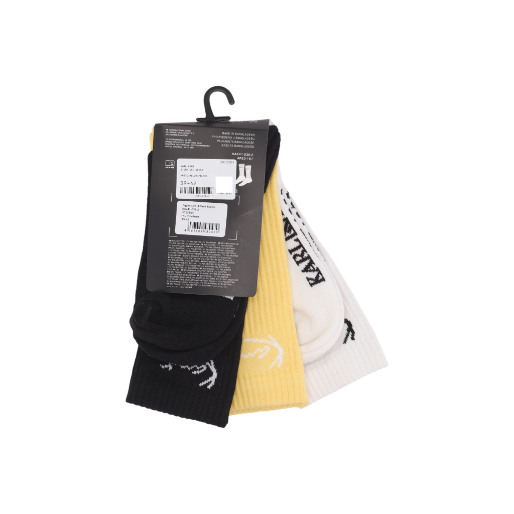 calza media uomo signature socks WHITE/YELLOW/BLACK