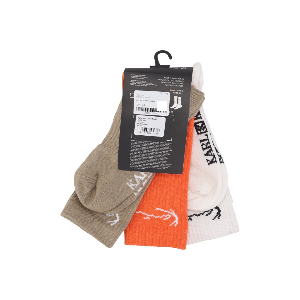 calza media uomo signature socks OFF WHITE/ORANGE/OLIVE