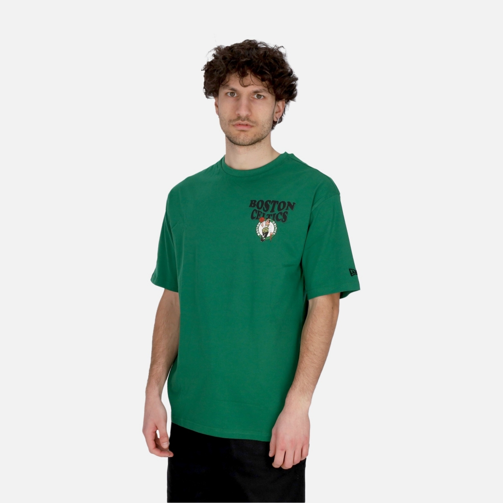 maglietta uomo nba script oversize tee boscel KELLY GREEN/WHITE