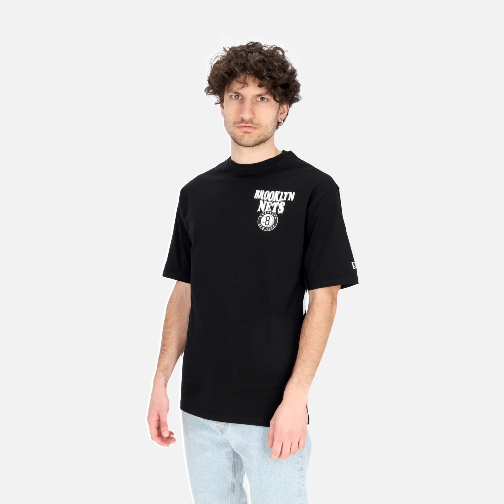 maglietta uomo nba script oversize tee bronet BLACK/WHITE