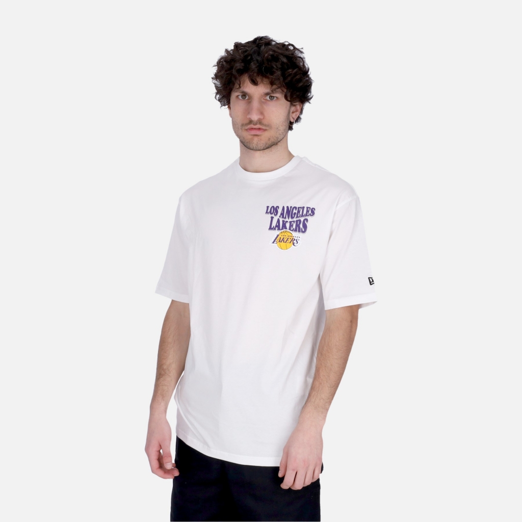 maglietta uomo nba script oversize tee loslak WHITE/TRUE PURPLE