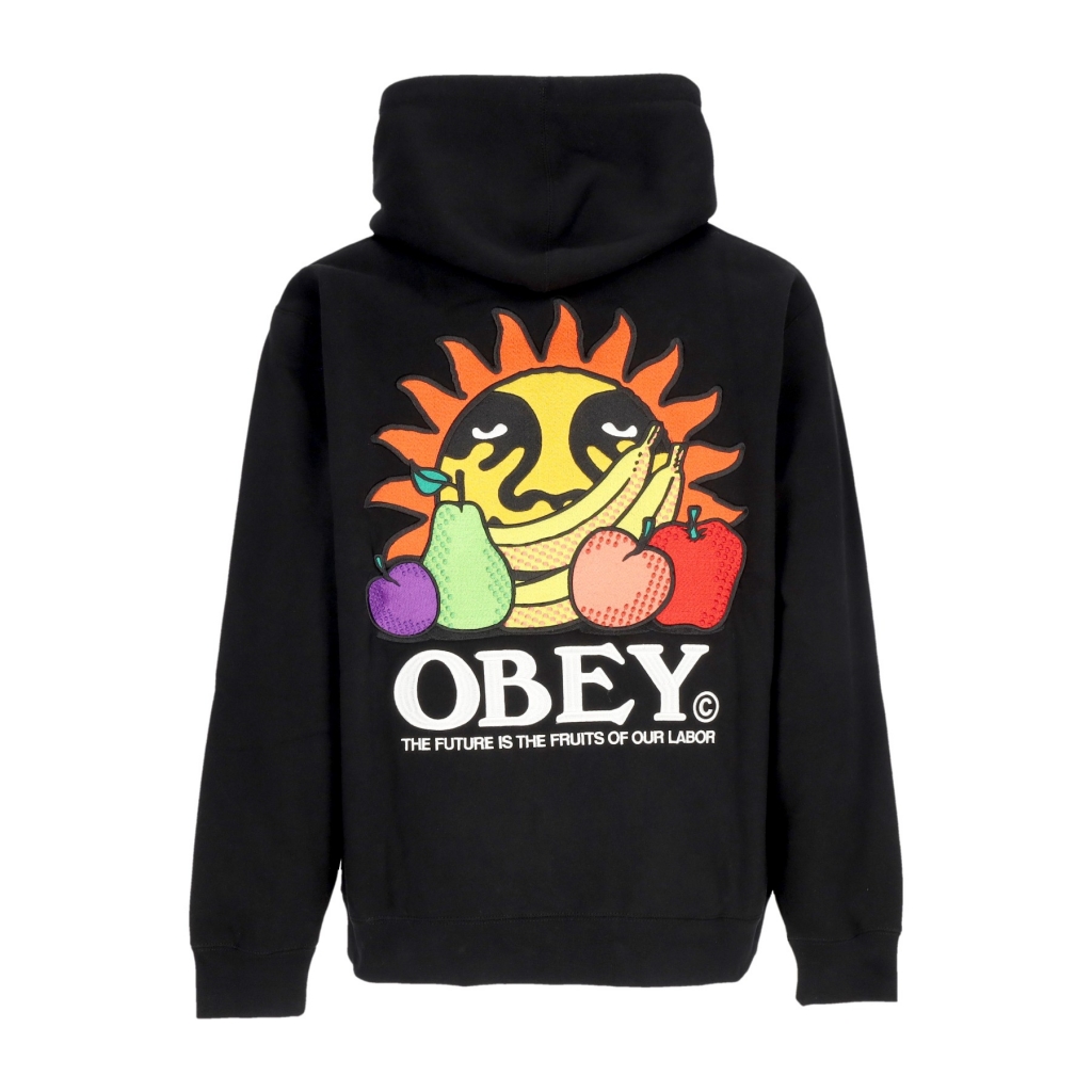felpa cappuccio uomo our labor hoodie fleece BLACK