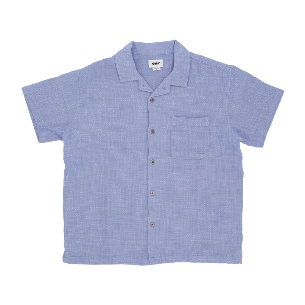 camicia manica corta uomo feather woven shirt HYDRANGEA