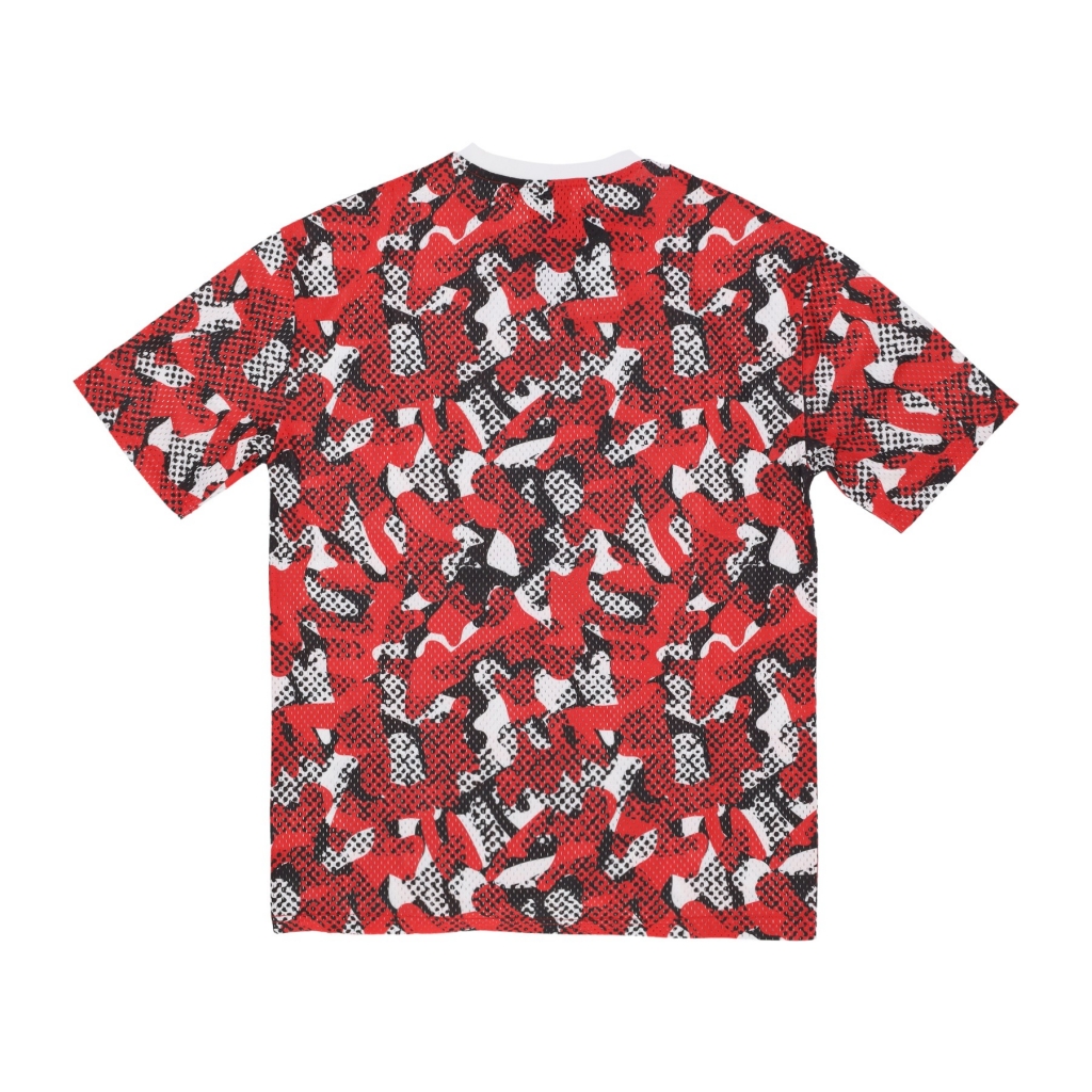 maglietta uomo nba team aop mesh oversize tee chibul FRONT DOOR RED/WHITE
