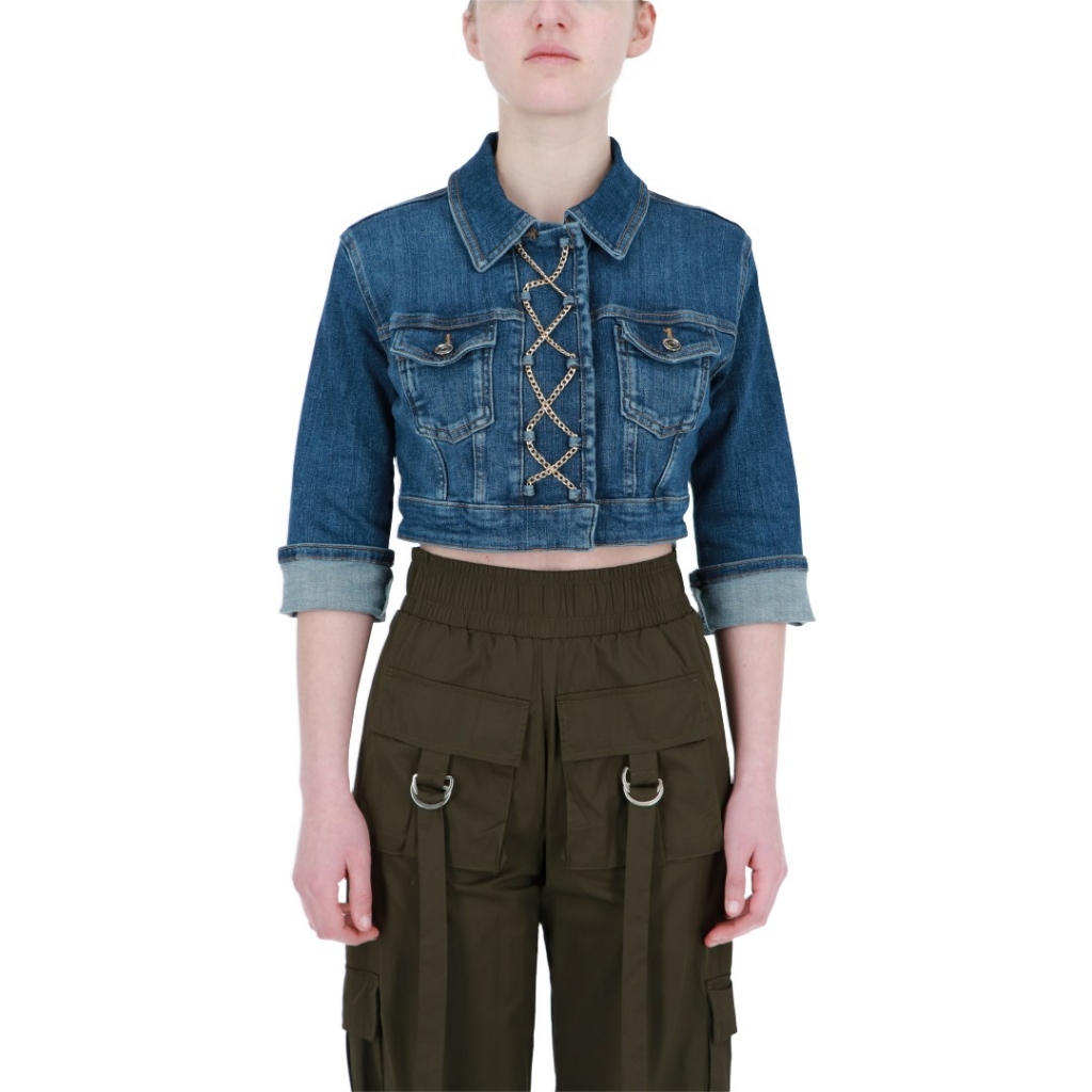 Giacca Liu Jo Jeans Donna Giubbotto Corto DENIM BLUE