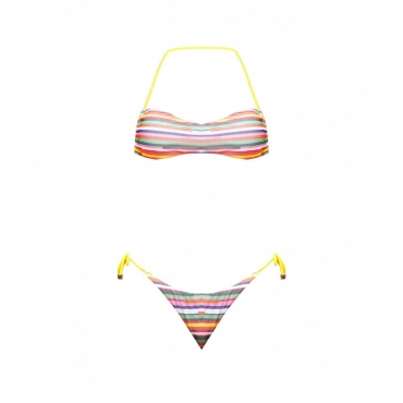 Bikini a righe multicolore