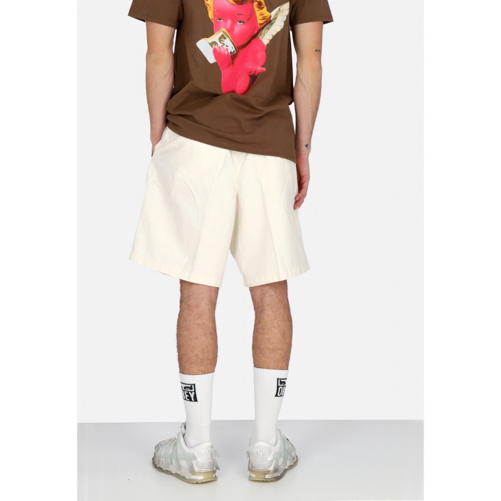 pantalone corto uomo easy relaxed twill short UNBLEACHED