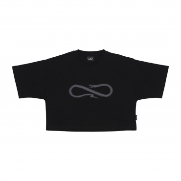 maglietta corta donna w logo crop top tee BLACK