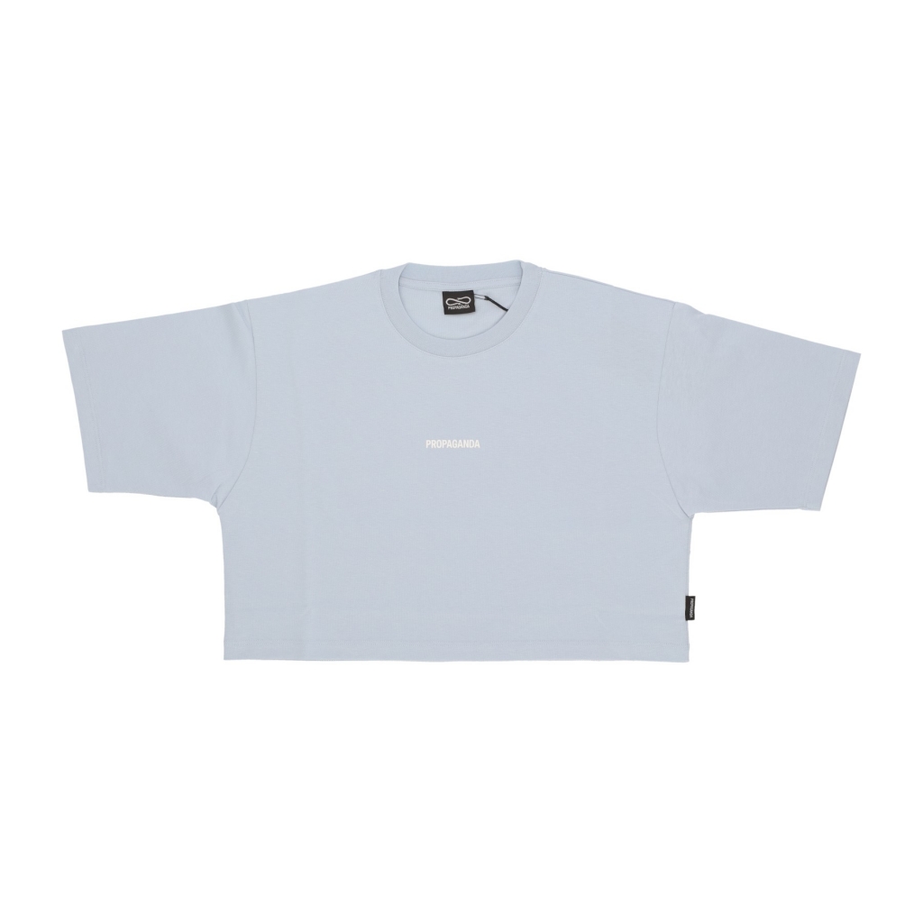 maglietta corta donna w ribs crop top tee SKY
