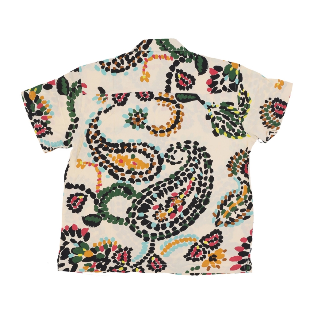 camicia manica corta uomo paisley dots woven shirt WHITE SMOKE MULTI