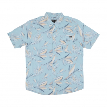 camicia manica corta uomo floral flyer tech woven shirt LIGHT BLUE