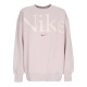 felpa girocollo donna w sportswear phoenix fleece oversized logo crewneck PLATINUM VIOLET/SMOKEY MAUVE