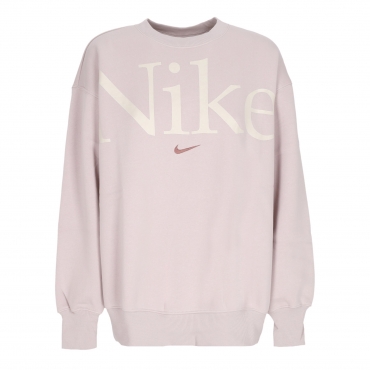 felpa girocollo donna w sportswear phoenix fleece oversized logo crewneck PLATINUM VIOLET/SMOKEY MAUVE