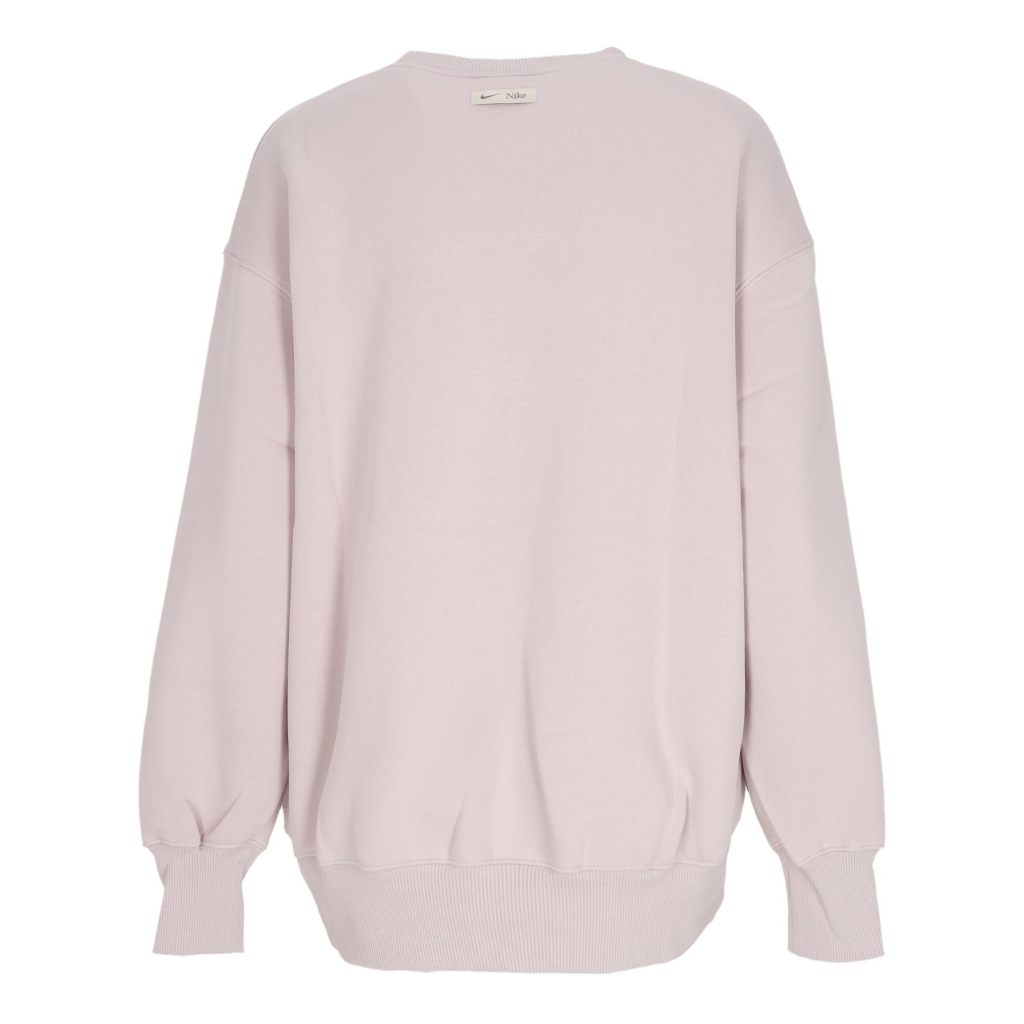 felpa girocollo donna w sportswear phoenix fleece oversized logo crewneck PLATINUM VIOLET/SMOKEY MAUVE